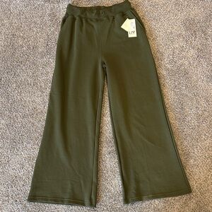 LIV Olive Relaxed Wide-Leg Sweatpants